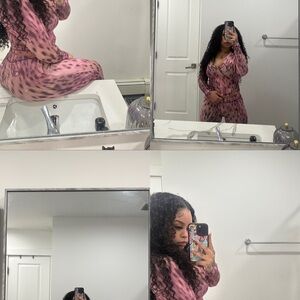 IAMGIA pink blurred leopard print